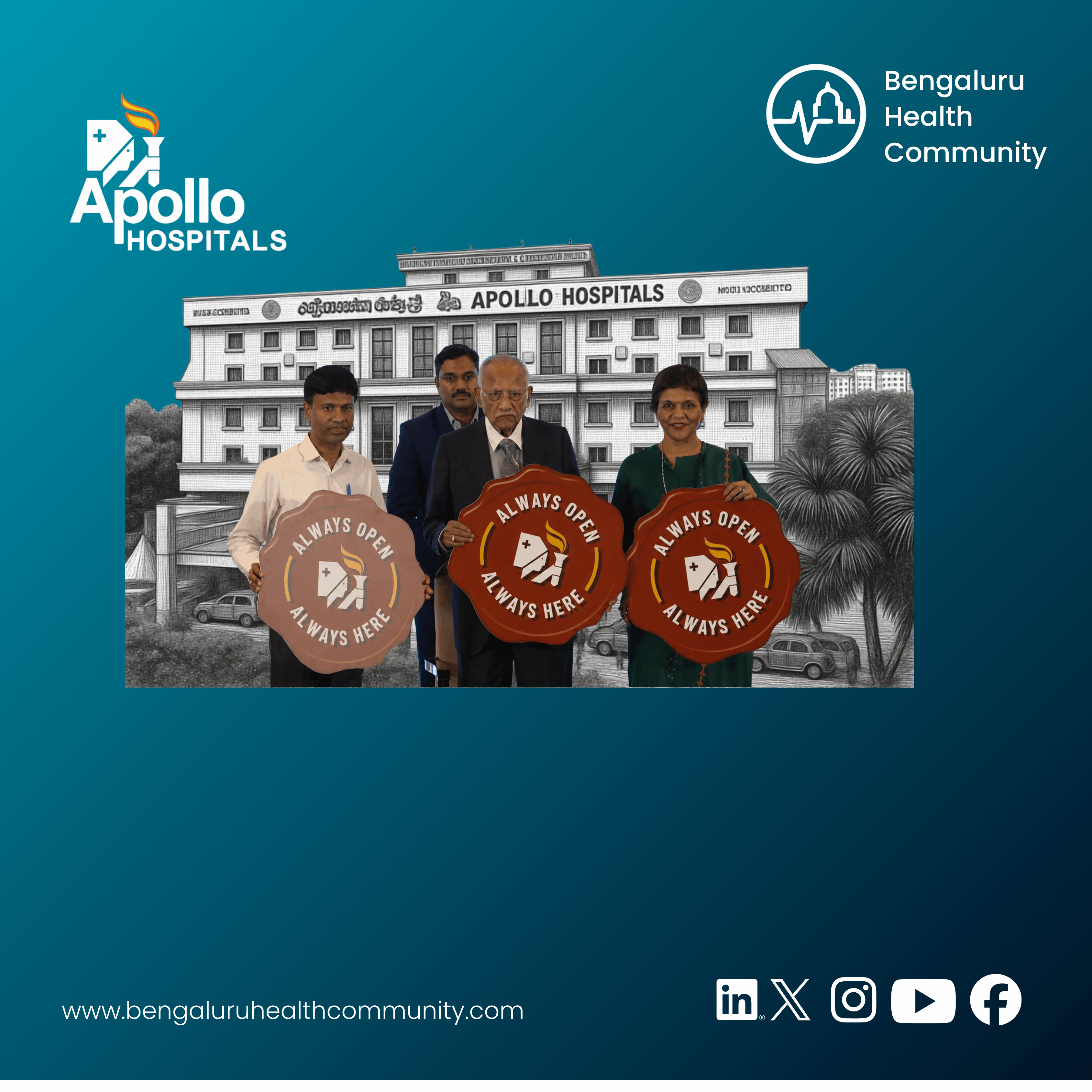 Mustafa Shariff, Editor in Chief — Apollo Hospitals Launches 'Always Open. Always Here.' — Routine and Planned Healthcare Services Now Available Every Day Including Sundays at All Apollo Hospitals