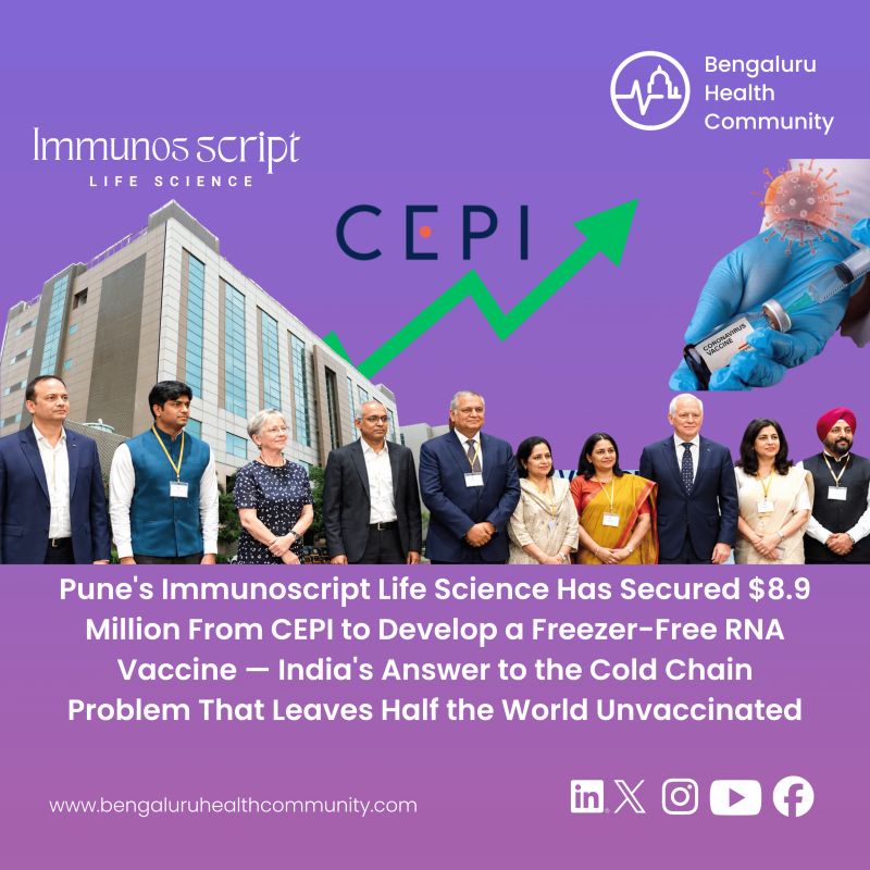 Mustafa Shariff, Editor in Chief — Pune's Immunoscript Life Science Has Secured $8.9 Million From CEPI to Develop a Freezer-Free RNA Vaccine — India's Answer to the Cold Chain Problem That Leaves Half the World Unvaccinated