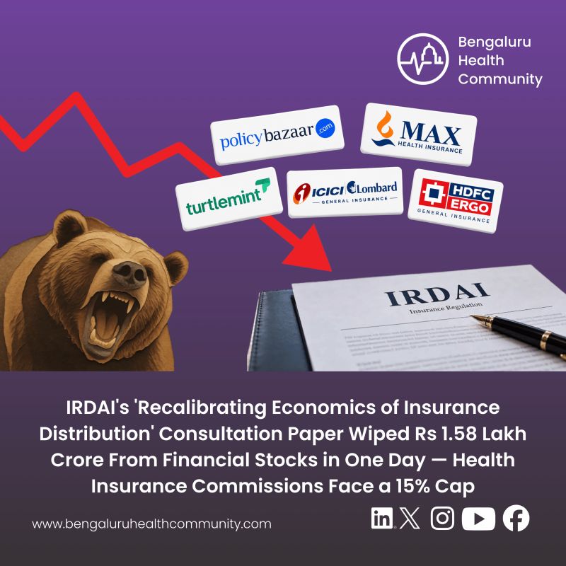 Mustafa Shariff, Editor in Chief — IRDAI's 'Recalibrating Economics of Insurance Distribution' Consultation Paper Wiped Rs 1.58 Lakh Crore From Financial Stocks in One Day — Health Insurance Commissions Face a 15% Cap
